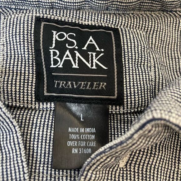 Jos A Bank Traveler| Large| 100% Cotton| Gingham print|Golf| Polo - Picture 6 of 13